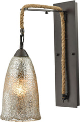 Hand Formed Glass 1 Light Wall Sconce In Oil Rubbed Bronze