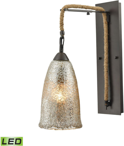 Hand Formed Glass 1 Light Led Wall Sconce In Oil Rubbed Bronze