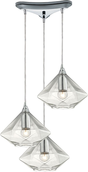 Geometrics 3 Light Pendant In Polished Chrome