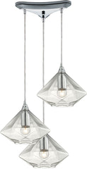 Geometrics 3 Light Pendant In Polished Chrome