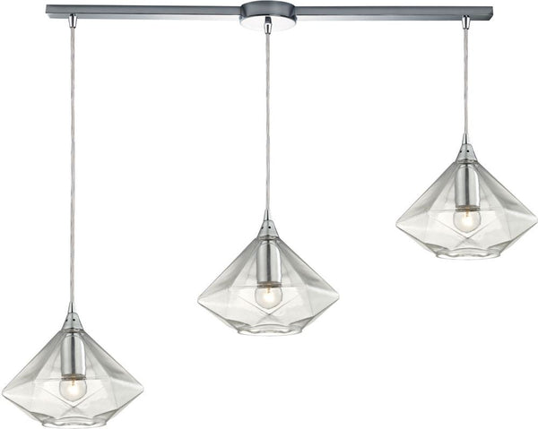 Geometrics 3 Light Pendant In Polished Chrome