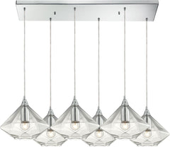Geometrics 6 Light Pendant In Polished Chrome
