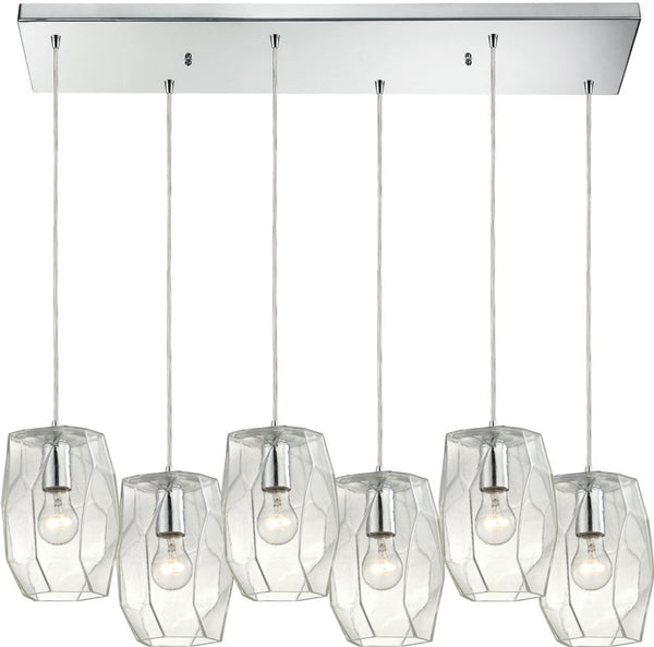 Geometrics 6 Light Pendant In Polished Chrome