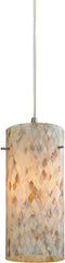 Capri 1 Light Pendant In Satin Nickel and Capiz Shell