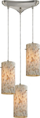 Capri 3 Light Pendant In Satin Nickel and Capiz Shell