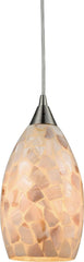 Capri 1 Light Pendant In Satin Nickel and Capiz Shell
