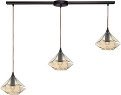 Geometrics 3 Light Pendant In Oil Rubbed Bronze
