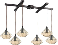 Geometrics 6 Light Pendant In Oil Rubbed Bronze