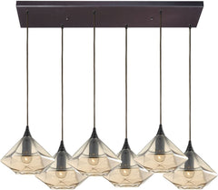 Geometrics 6 Light Pendant In Oil Rubbed Bronze