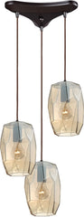 Geometrics 3 Light Pendant In Oil Rubbed Bronze