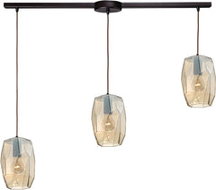 Geometrics 3 Light Pendant In Oil Rubbed Bronze