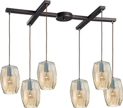 Geometrics 6 Light Pendant In Oil Rubbed Bronze