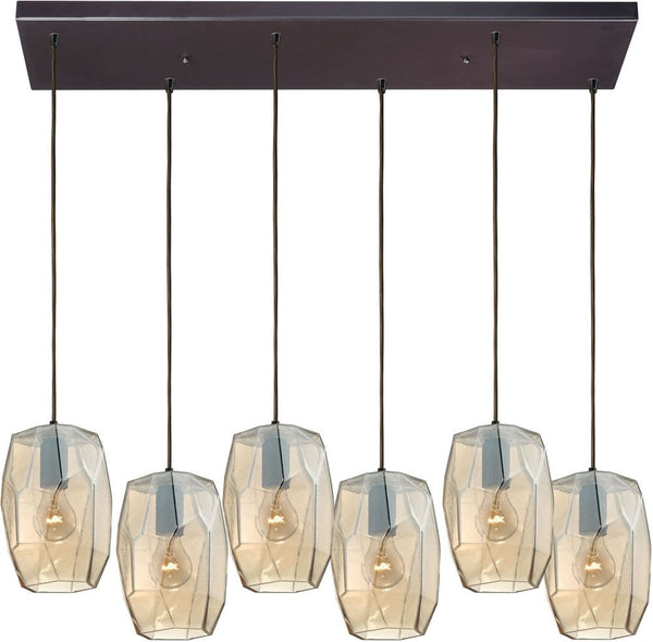 Geometrics 6 Light Pendant In Oil Rubbed Bronze