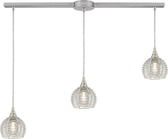 Kersey 3 Light Pendant In Satin Nickel