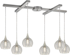 Kersey 6 Light Pendant In Satin Nickel