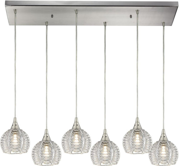 Kersey 6 Light Pendant In Satin Nickel