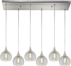 Kersey 6 Light Pendant In Satin Nickel