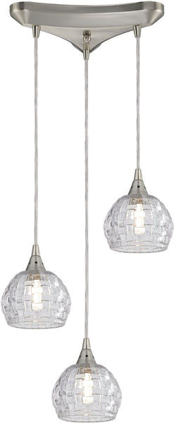 Kersey 3 Light Pendant In Satin Nickel