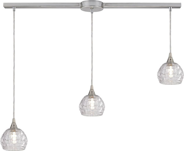 Kersey 3 Light Pendant In Satin Nickel