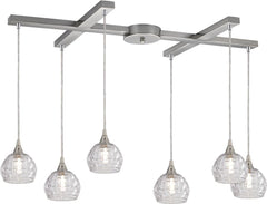 Kersey 6 Light Pendant In Satin Nickel