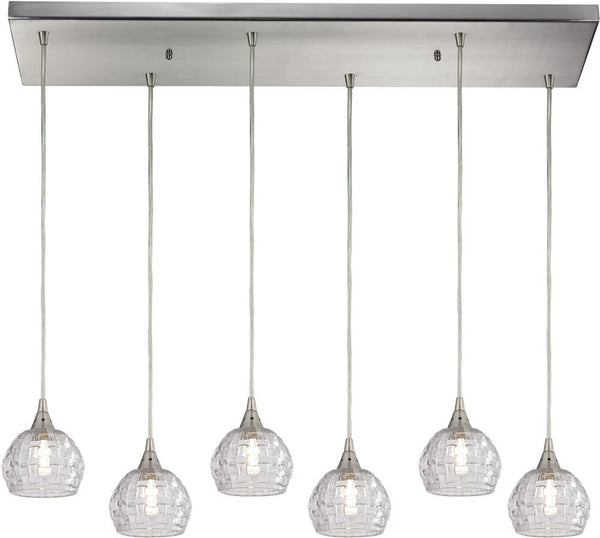 Kersey 6 Light Pendant In Satin Nickel