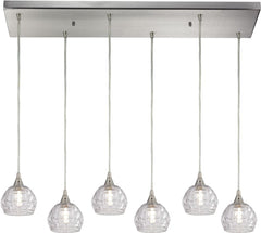 Kersey 6 Light Pendant In Satin Nickel