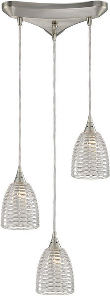 Kersey 3 Light Pendant In Satin Nickel