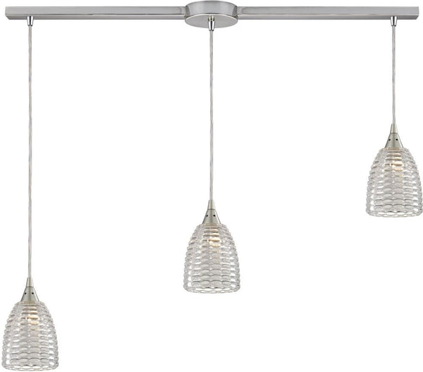 Kersey 3 Light Pendant In Satin Nickel
