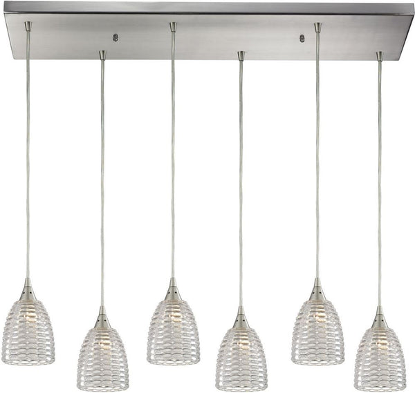 Kersey 6 Light Pendant In Satin Nickel