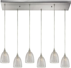 Kersey 6 Light Pendant In Satin Nickel