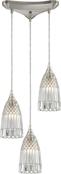 Kersey 3 Light Pendant In Satin Nickel