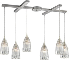 Kersey 6 Light Pendant In Satin Nickel