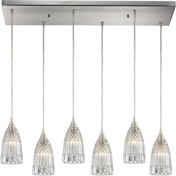 Kersey 6 Light Pendant In Satin Nickel