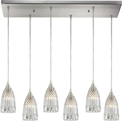 Kersey 6 Light Pendant In Satin Nickel