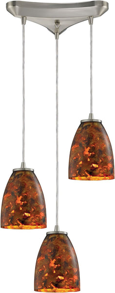Abstractions 3 Light Pendant In Satin Nickel