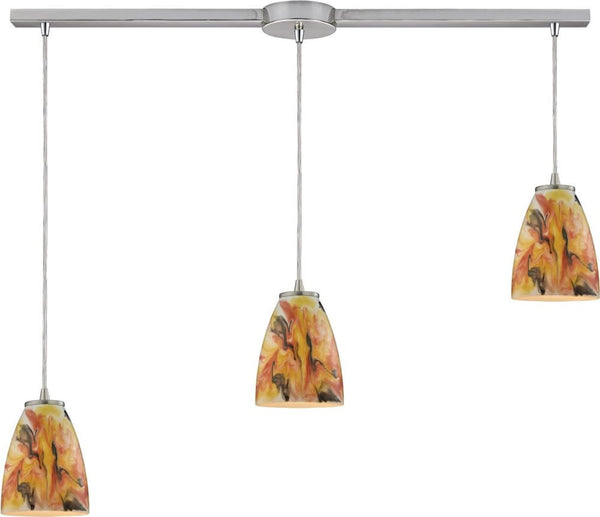 Abstractions 3 Light Pendant In Satin Nickel