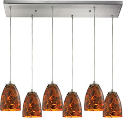 Abstractions 6 Light Pendant In Satin Nickel