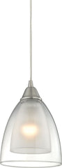 Layers 1 Light Pendant In Satin Nickel and Clear Glass