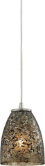 Fissure 1 Light Pendant In Satin Nickel and Smoke Glass