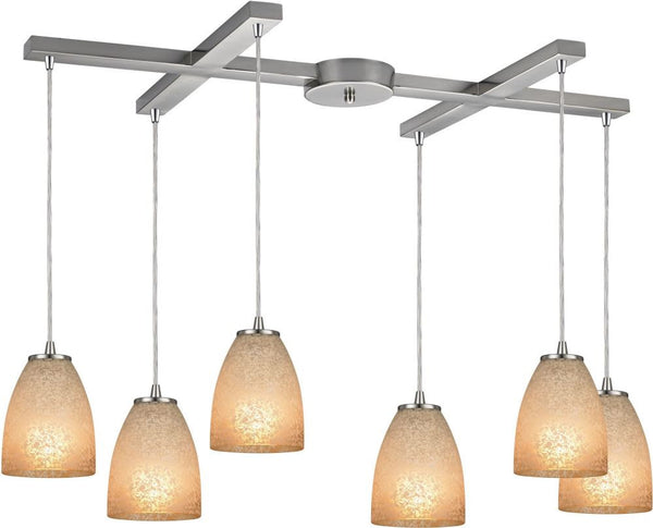 Sandstorm 6 Light Pendant In Satin Nickel