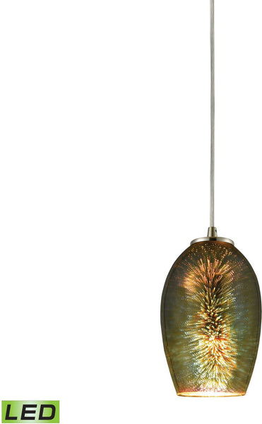 Illusions 1 Light Led Pendant In Satin Nickel