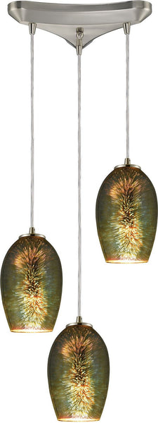 Illusions 3 Light Pendant In Satin Nickel