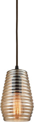 Ribbed Glass 1 Light Pendant In Oil Rubbed Bronze