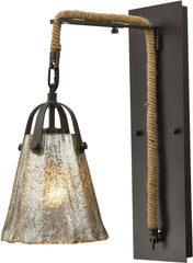 Hand Formed Glass 1 Light Wall Sconce In Oil Rubbed Bronze