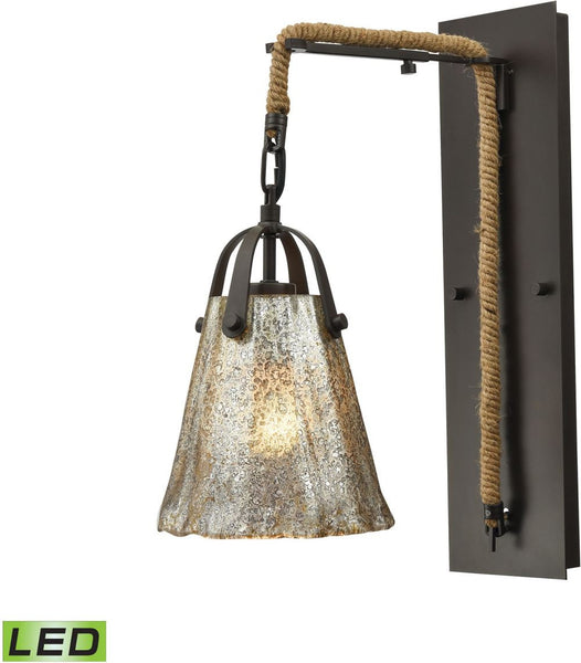 Hand Formed Glass 1 Light Led Wall Sconce In Oil Rubbed Bronze