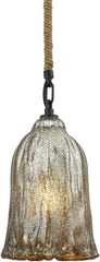 Hand Formed Glass 1 Light Pendant In Oil Rubbed Bronze