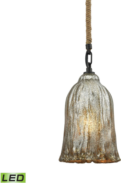 Hand Formed Glass 1 Light Led Pendant In Oil Rubbed Bronze