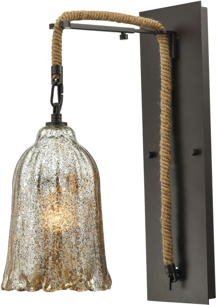 Hand Formed Glass 1 Light Wall Sconce In Oil Rubbed Bronze