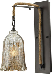 Hand Formed Glass 1 Light Wall Sconce In Oil Rubbed Bronze