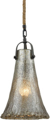 Hand Formed Glass 1 Light Pendant In Oil Rubbed Bronze